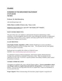 Syllabus - (SMLR), Rutgers