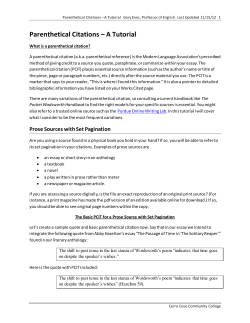 Parenthetical Citations &ndash; A Tutorial