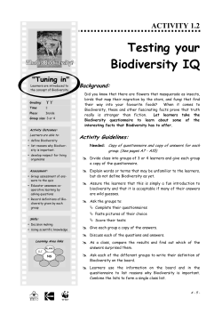 Testing your Biodiversity IQ