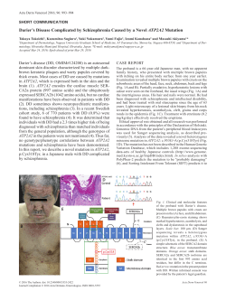 Darier`s Disease Complicated by Schizophrenia Caused by a Novel