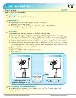 Fact or Opinion Football - Florida Center for Reading Research