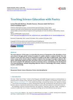 Teaching Science Education with Poetry