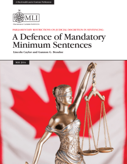 A Defence of Mandatory Minimum Sentences - Macdonald