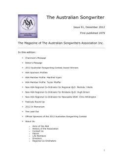 The Australian Songwriter - Australian Songwriters Association