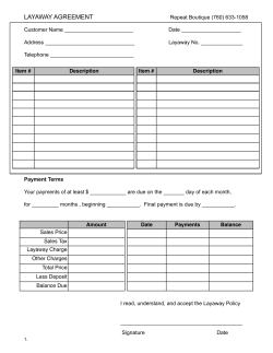 Layaway Agreement v1