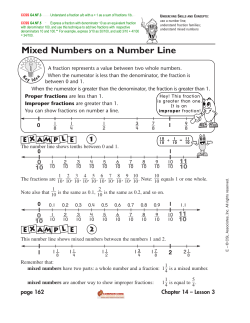 Mixed Numbers on a Number Line