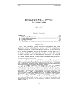 THE OVERCRIMINALIZATION PHENOMENON