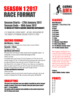 season 1 2017 race format