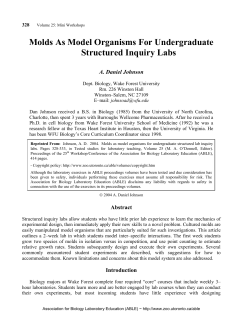 Molds As Model Organisms For Undergraduate Structured Inquiry