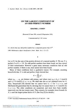 On the largest component of an odd perfect number