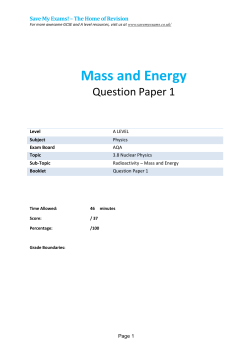Mass and Energy - SAVE MY EXAMS!