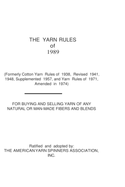 THE YARN RULES of - Imperial Stock Ranch