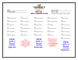 PICK ANY 5 Items $50.00 PICK ANY 11 Items $100.00 PICK ANY 17