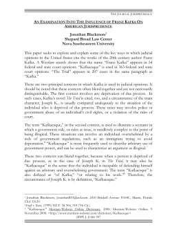 The Influence of Franz Kafka on American Jurisprudence