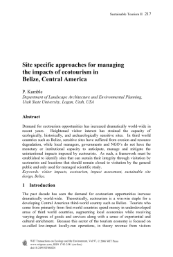 Site specific approaches for managing the impacts of ecotourism in