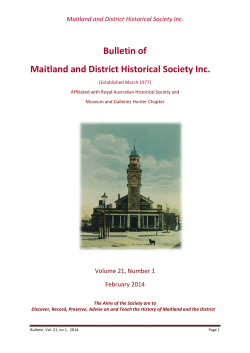 Bulletin February 2014 - Maitland Historical Society