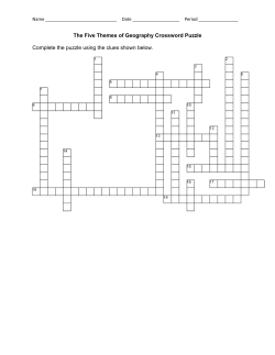 The Five Themes of Geography Crossword Puzzle Complete the