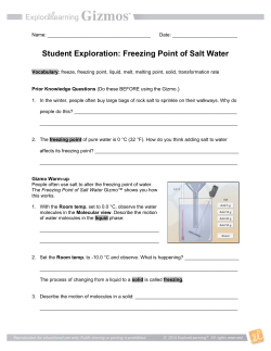 Student Exploration: Freezing Point of Salt Water