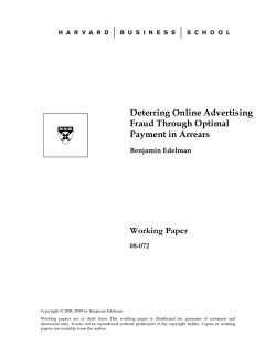 Deterring Online Advertising Fraud Through Optimal Payment in