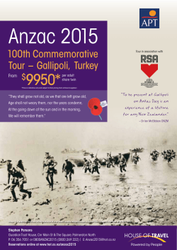 100th Commemorative Tour &ndash; Gallipoli, Turkey