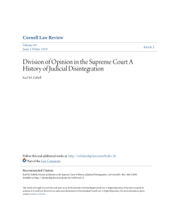 Division of Opinion in the Supreme Court A History of Judicial