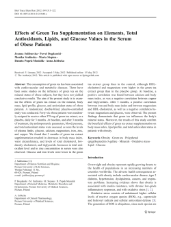 Effects of Green Tea Supplementation on Elements