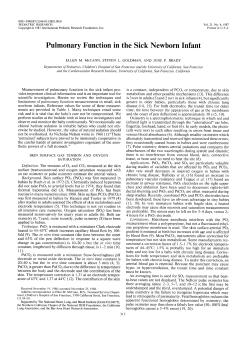 Pulmonary Function in the Sick Newborn Infant