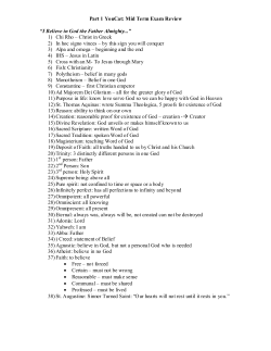 Creed Mid Term Review - St. Patrick Catholic School