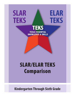 SLAR/ELAR TEKS Comparison