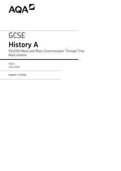 GCSE History A Mark scheme Unit 01 - (B) Media through