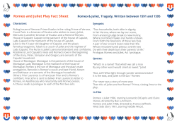 Romeo and Juliet Play Fact Sheet