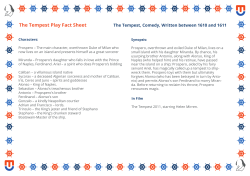The Tempest Play Fact Sheet