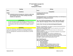 9th Grade English Language Arts Bundle 1 Reading Short Stories