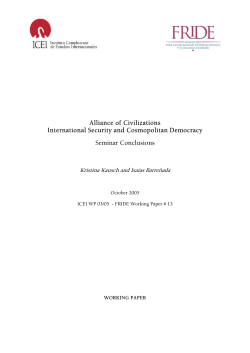 Alliance of Civilizations International Security and Cosmopolitan