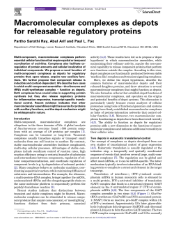 Macromolecular complexes as depots for releasable regulatory