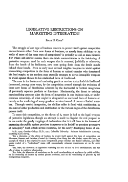 Legislative Restrictions on Marketing Integration