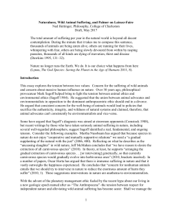 Naturalness, Wild Animal Suffering, and Palmer on Laissez