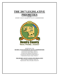 THE 2017 LEGISLATIVE PRIORITIES