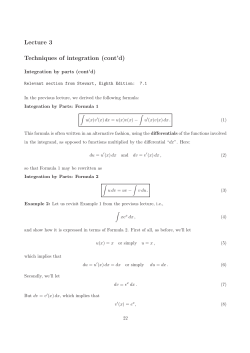Lecture 3 Techniques of integration (cont`d)