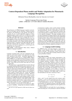 Context-Dependent Phone Models and Models Adaptation