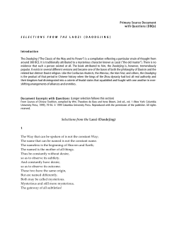 Selections from the Laozi (Daodejing)