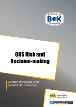 OHS Risk and Decision-making