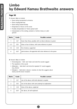 Limbo by Edward Kamau Brathwaite answers