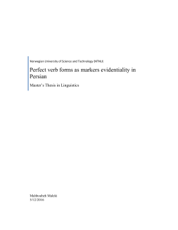 Perfect verb forms as markers evidentiality in Persian