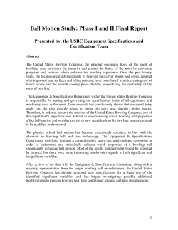 Ball Motion Study: Phase I and II Final Report