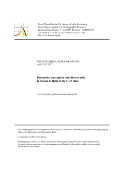 Publication as PDF - the Max Planck Institute for Demographic