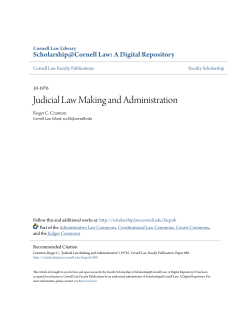 Judicial Law Making and Administration