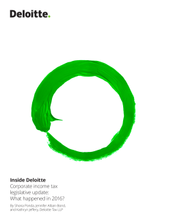 Inside Deloitte Corporate income tax legislative update: What
