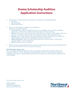 Drama Scholarship Audition Application Instructions