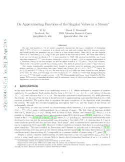 On Approximating Functions of the Singular Values in a Stream
